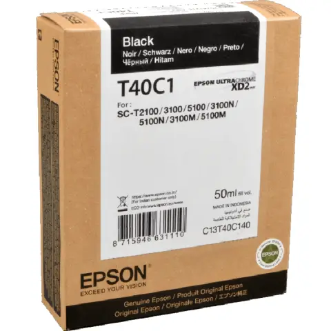 Tusz Epson T40C1 / C13T40C140 Czarny do drukarek (Oryginalny) [50ml]